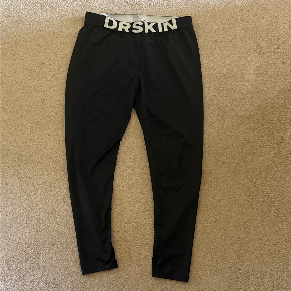 Skin Black Leggings with White DRSKIN Waistband